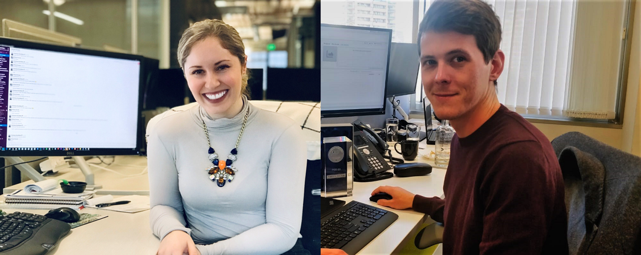 Dominique Bouthillitte and Tobias Orlow at desks.