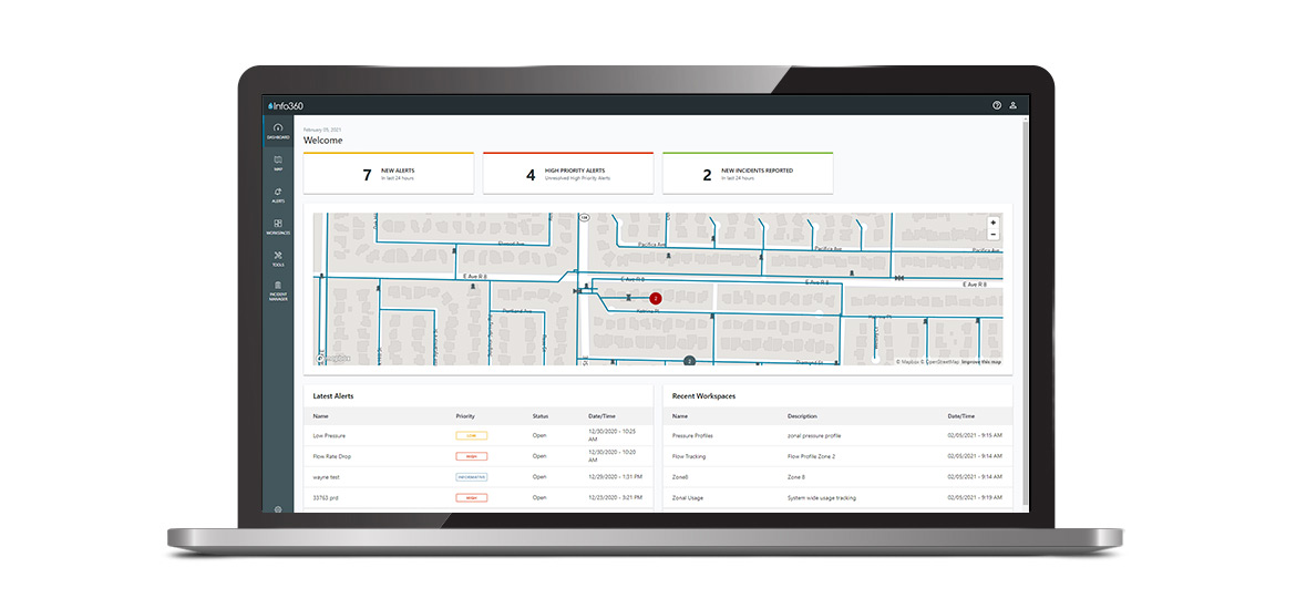 screenshot of smart water infrastructure technology by Innovyze