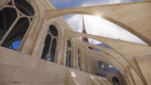 close up of 3d model used for the restoration of Notre-Dame Cathedral