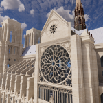 close up of 3d model used for the restoration of Notre-Dame Cathedral