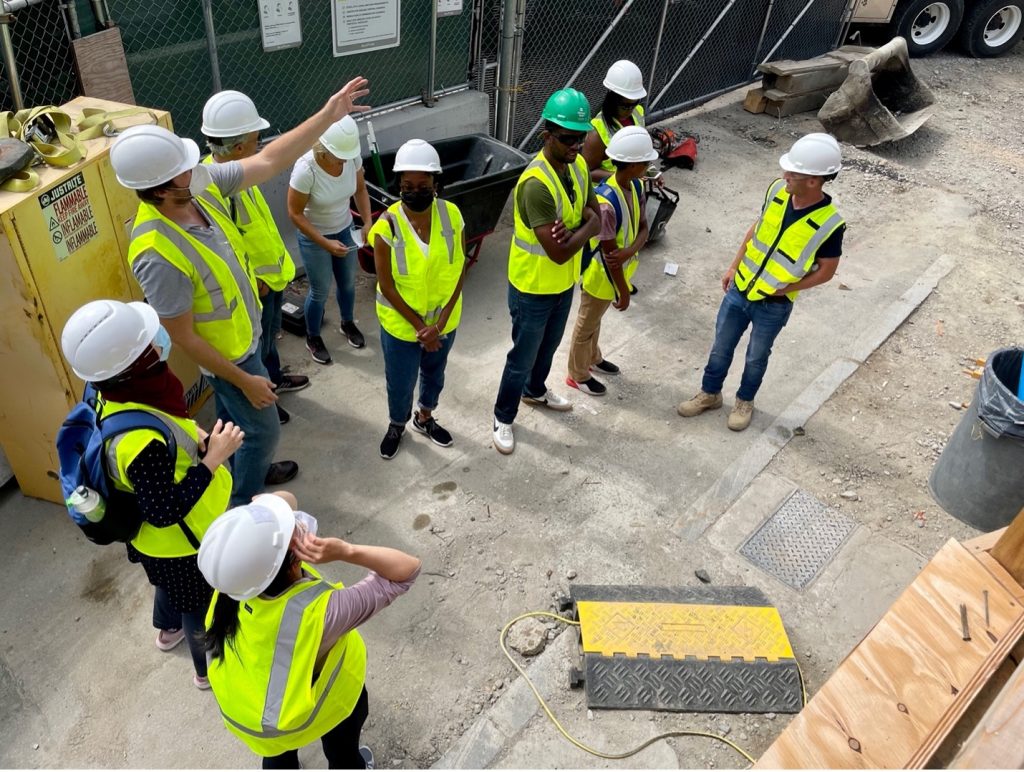 A group of construction educators on field trip. 