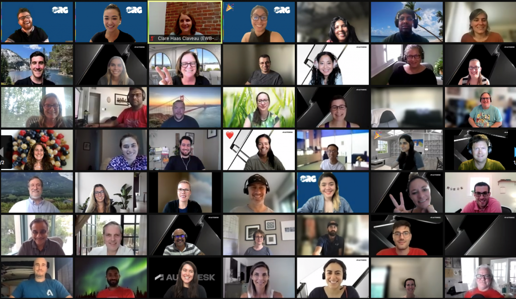 Autodesk employees gather virtually to volunteer together.