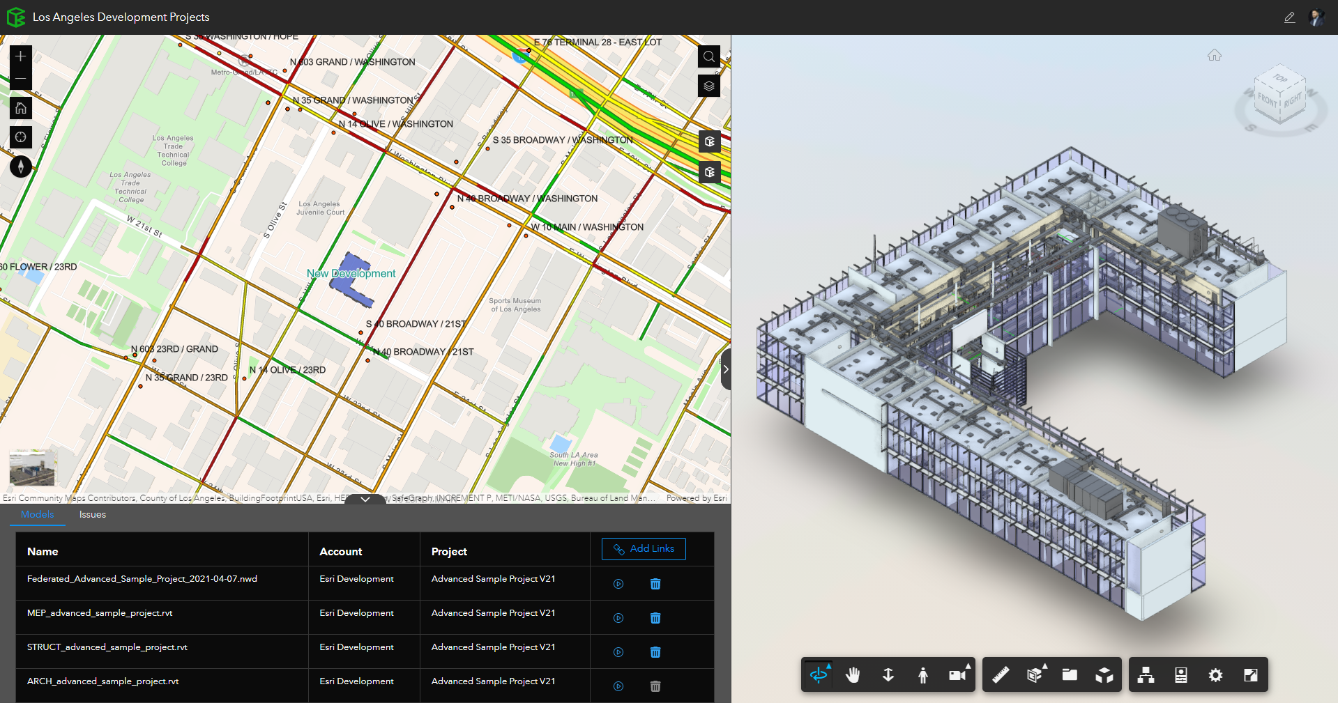 screenshot of Esri ArcGIS GeoBIM 