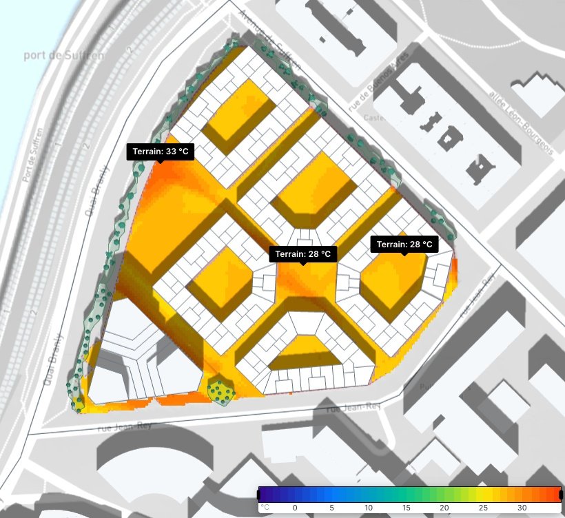 screenshot of Spacemaker microclimate analysis