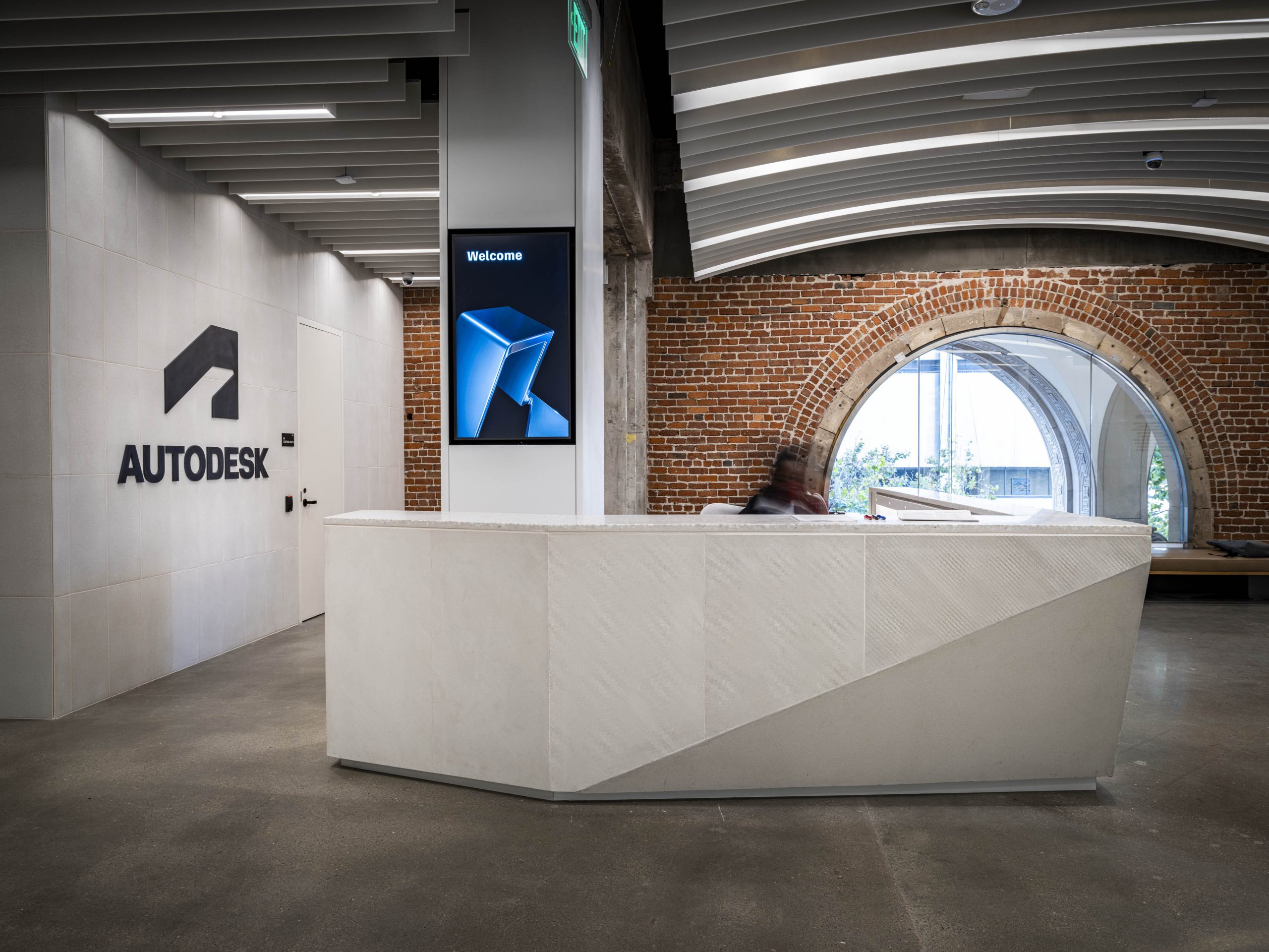 Lobby of the reimagined Autodesk Gallery in San Francisco, CA.