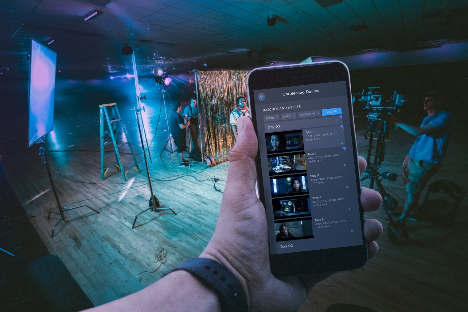 Moxion cloud solution for digital dailies on an iPhone