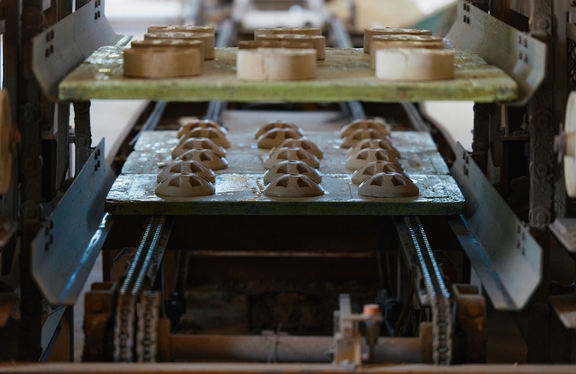 coral skeletons in a factor on a tray