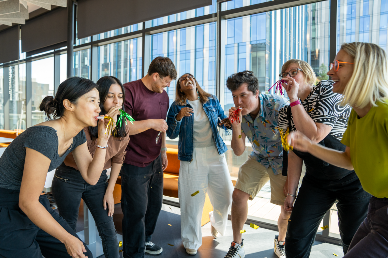 Group of employees celebrating