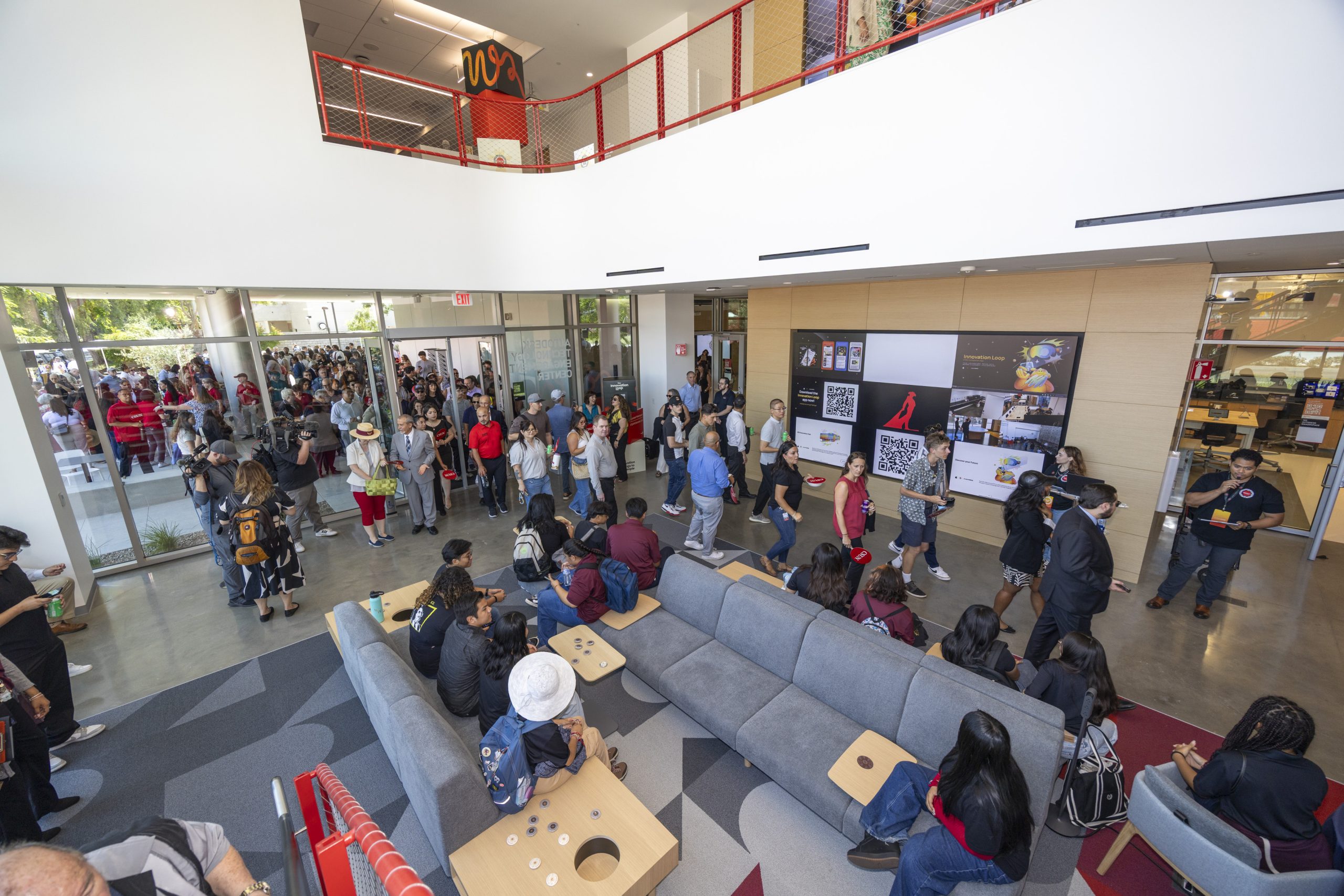 a view of the inside of the Autodesk Technology Engagement Center