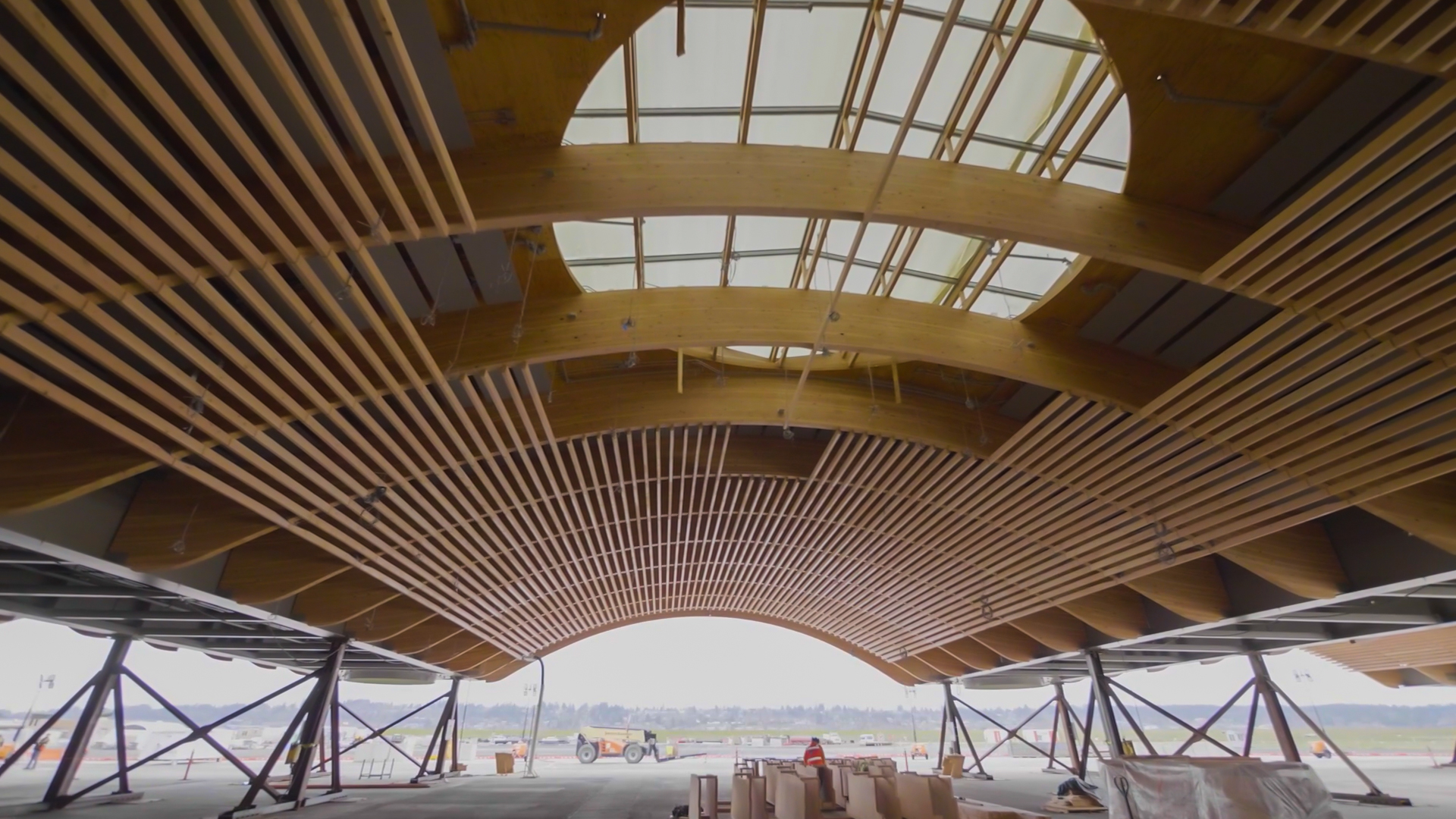 The timber roof at PDX airport